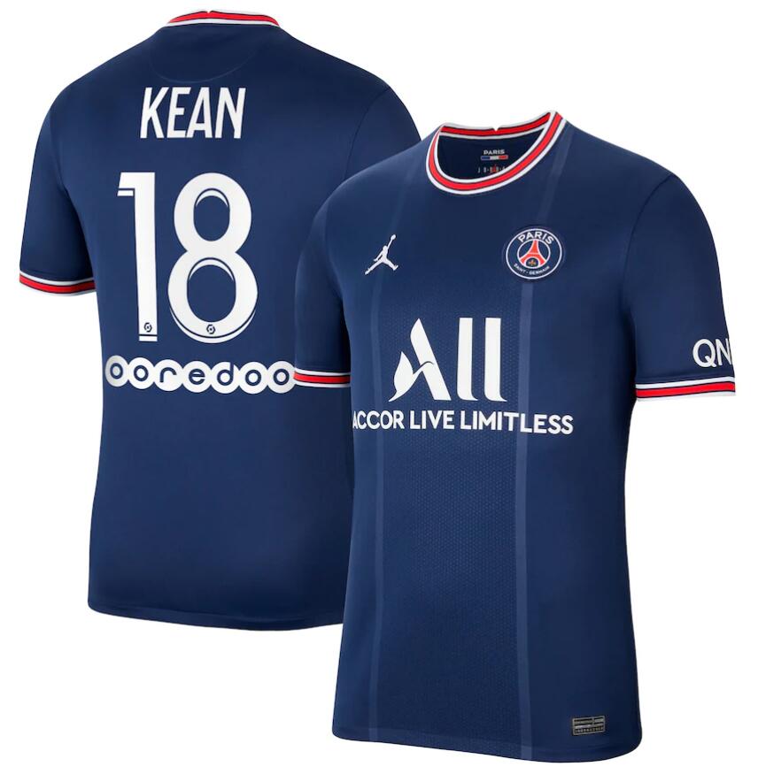 2021/22 Maillot PSG Domicile Soccer Jersey Shirt Kean 18